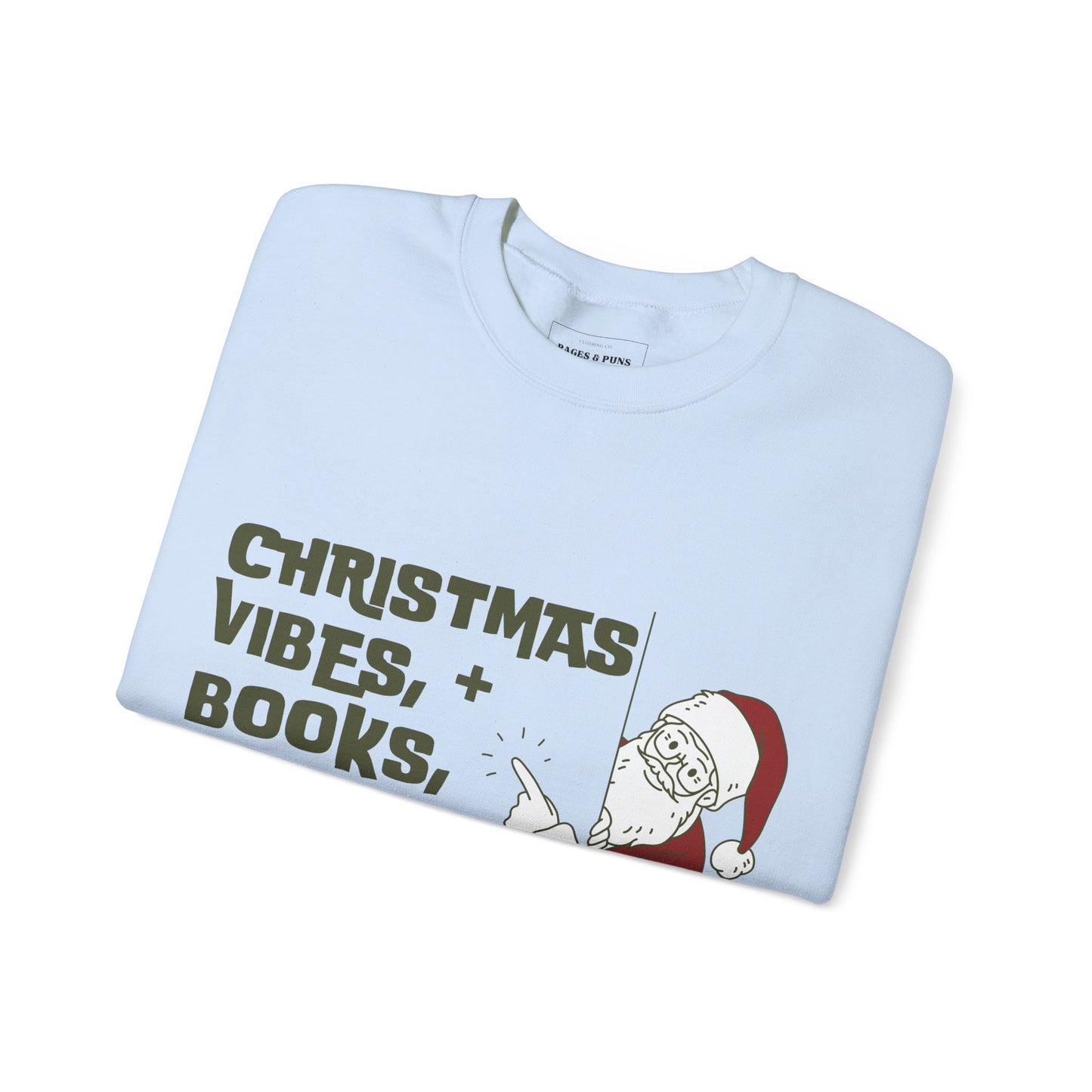 'Christmas vibes + Books' Crewneck Sweatshirt