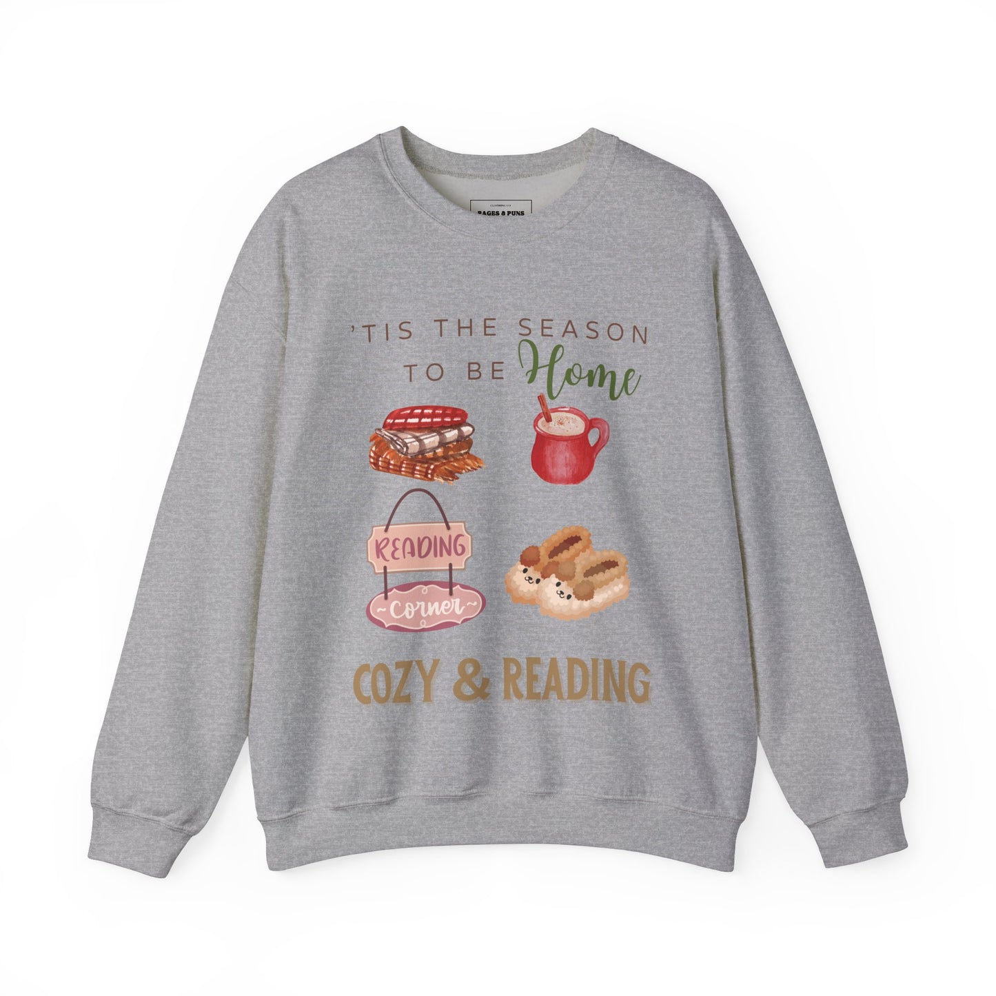 'Home, Cozy & Reading' Crewneck Sweatshirt