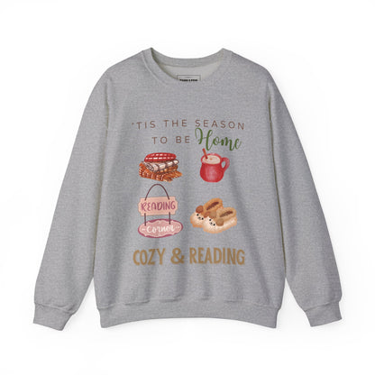 'Home, Cozy & Reading' Crewneck Sweatshirt