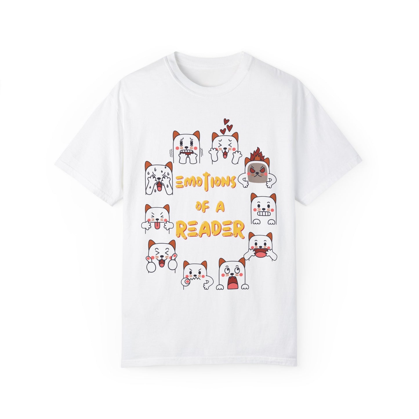 "Cat faces emotions of reader" T-shirt