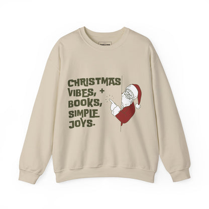 'Christmas vibes + Books' Crewneck Sweatshirt