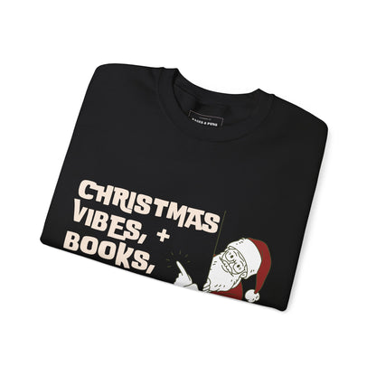 'Christmas vibes + Books' Crewneck Sweatshirt