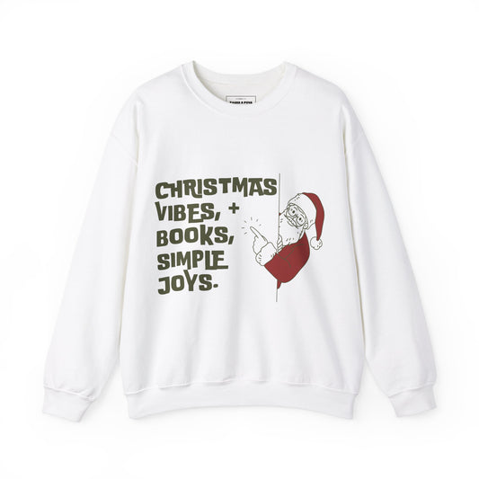 'Christmas vibes + Books' Crewneck Sweatshirt