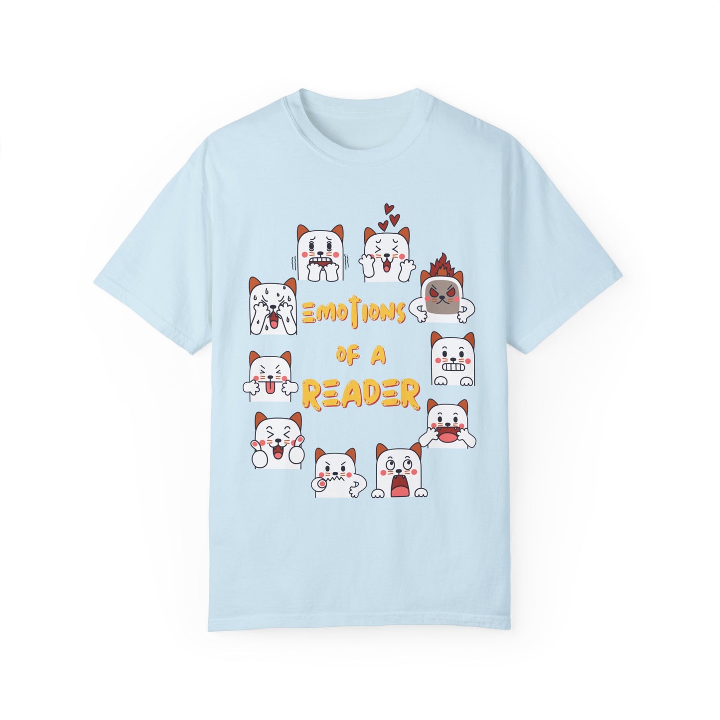 "Cat faces emotions of reader" T-shirt