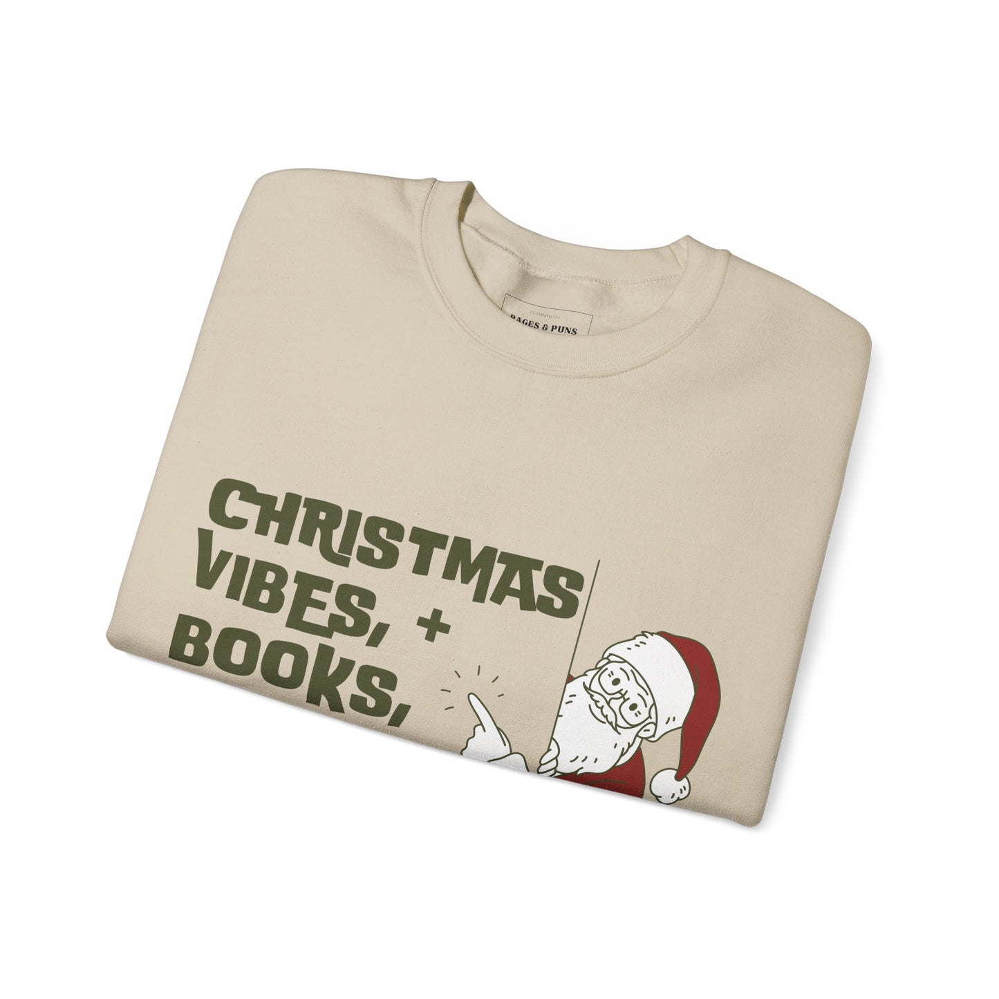 'Christmas vibes + Books' Crewneck Sweatshirt