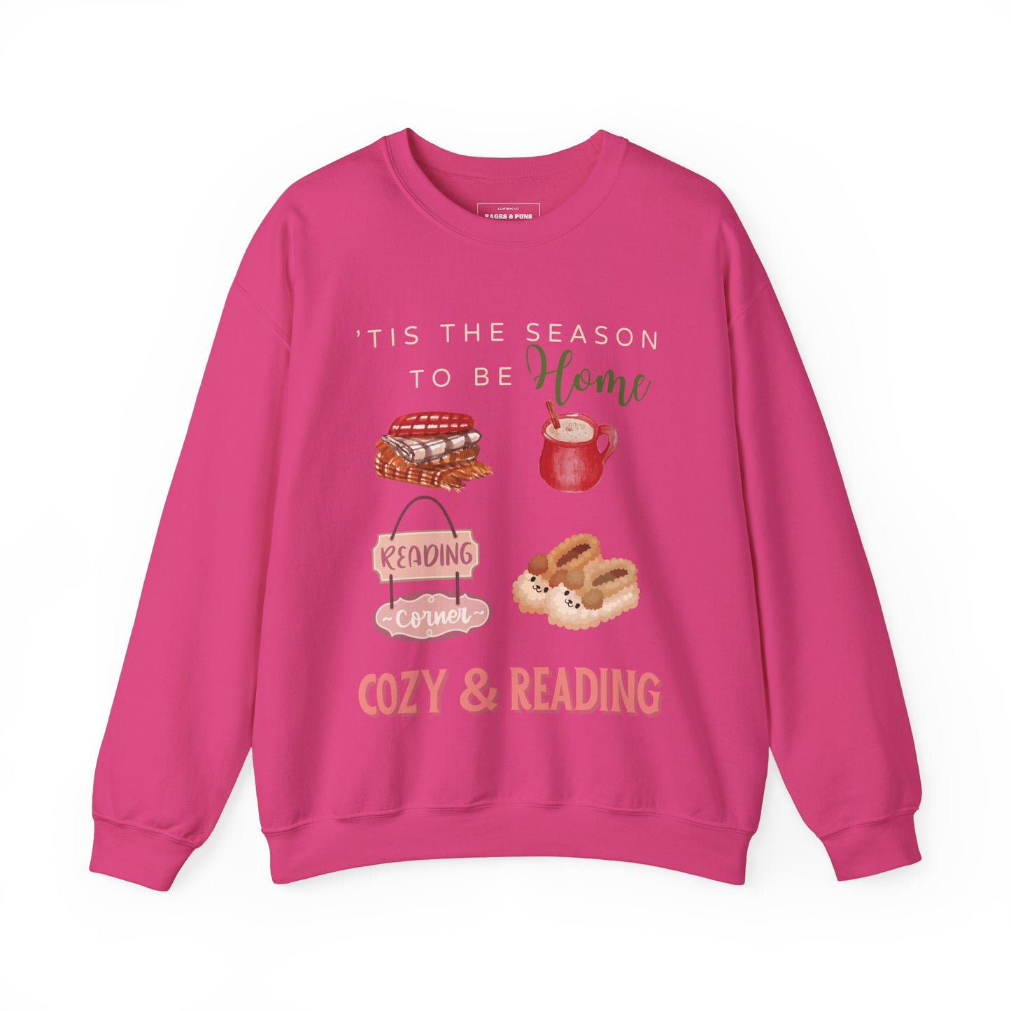 'Home, Cozy & Reading' Crewneck Sweatshirt