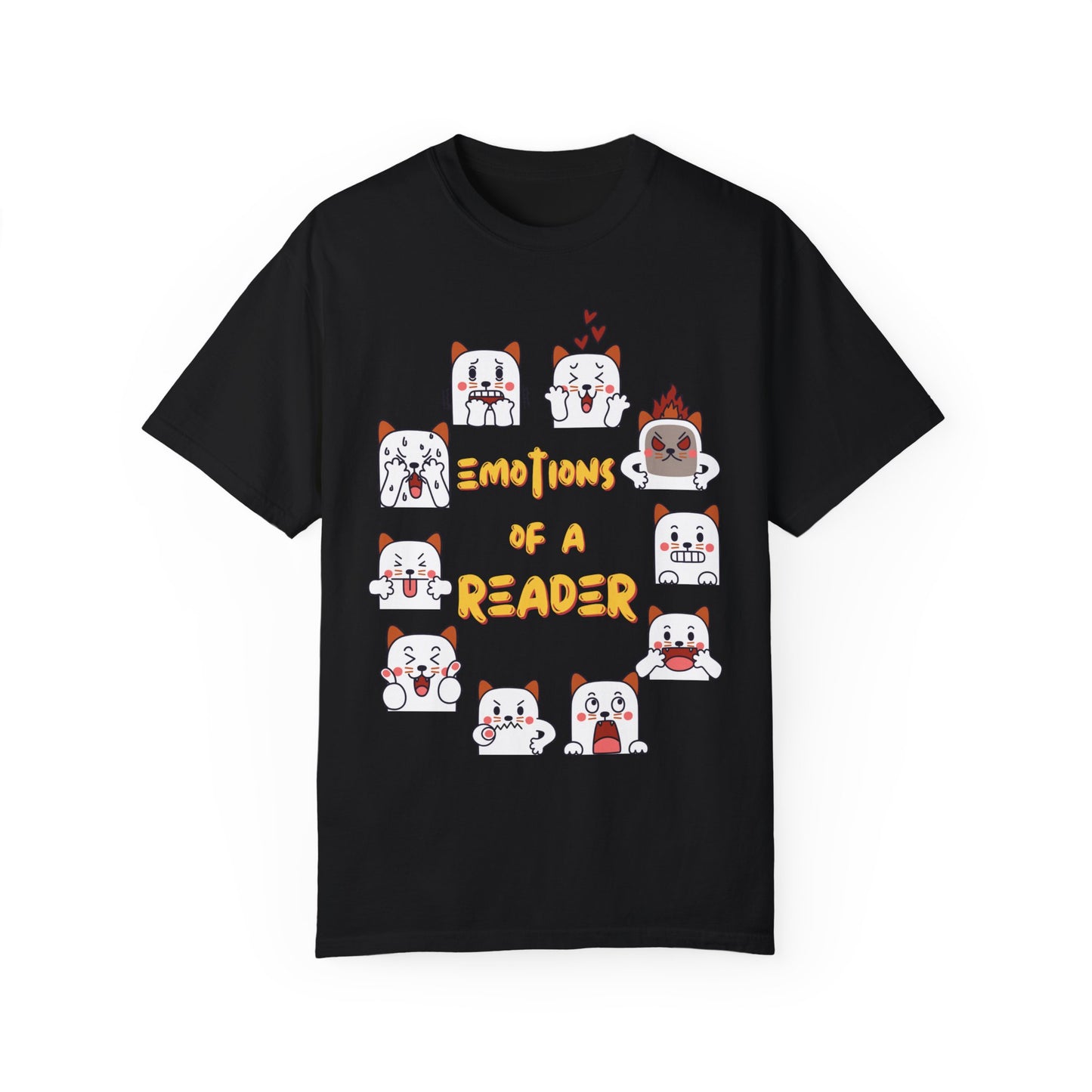 "Cat faces emotions of reader" T-shirt