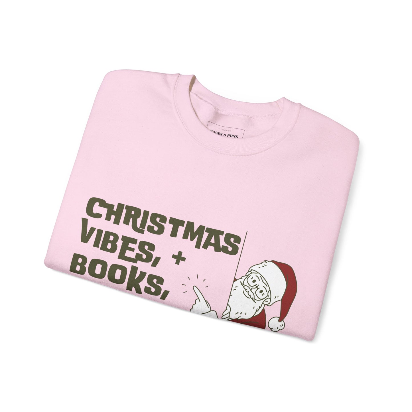 'Christmas vibes + Books' Crewneck Sweatshirt