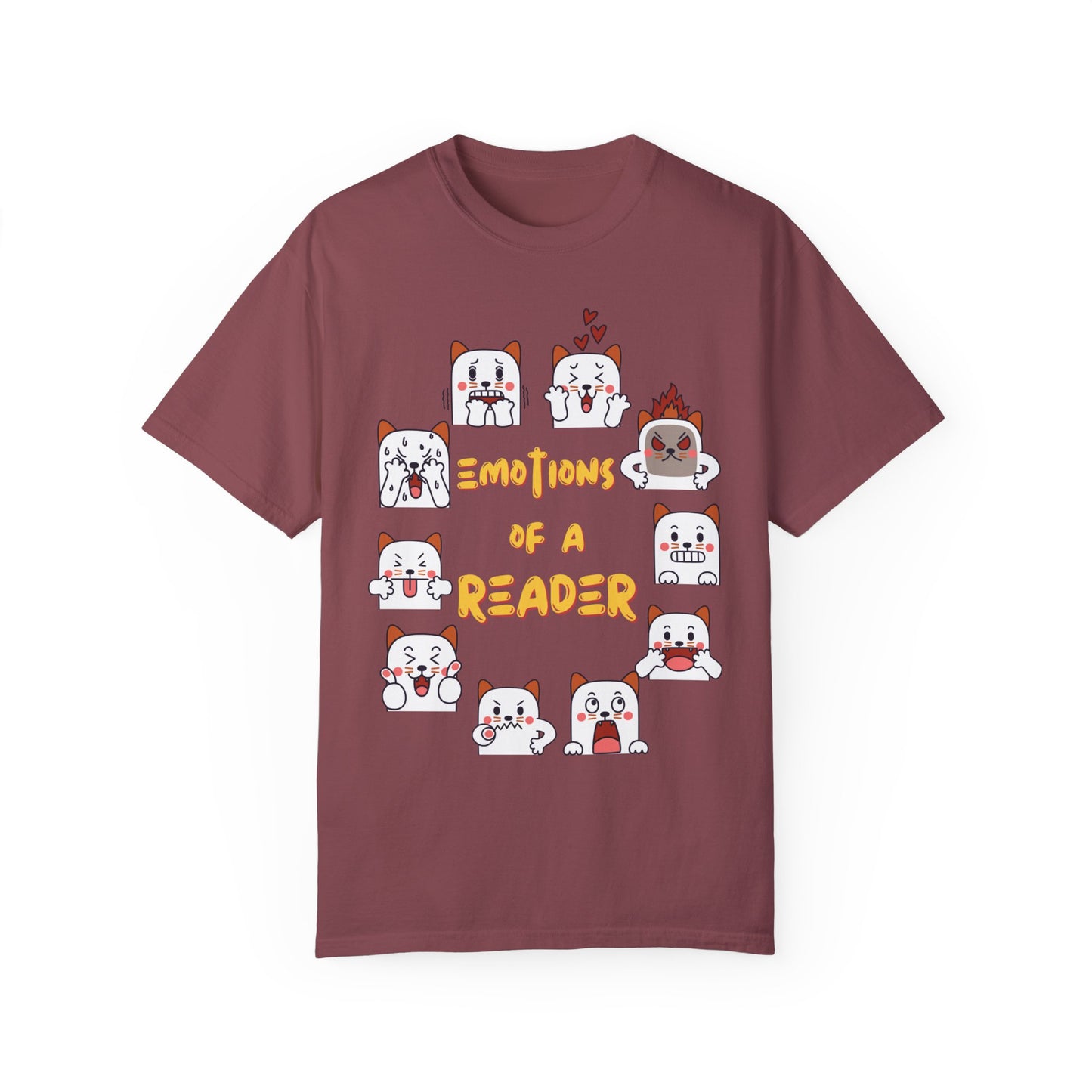 "Cat faces emotions of reader" T-shirt