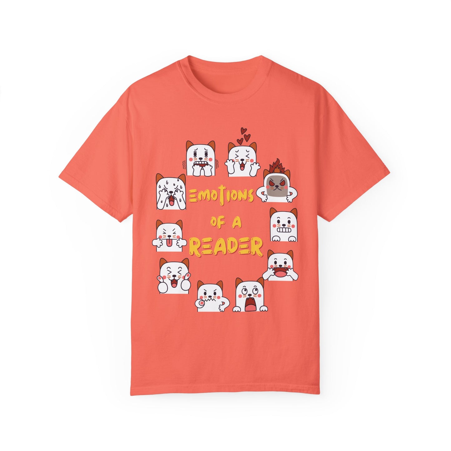 "Cat faces emotions of reader" T-shirt