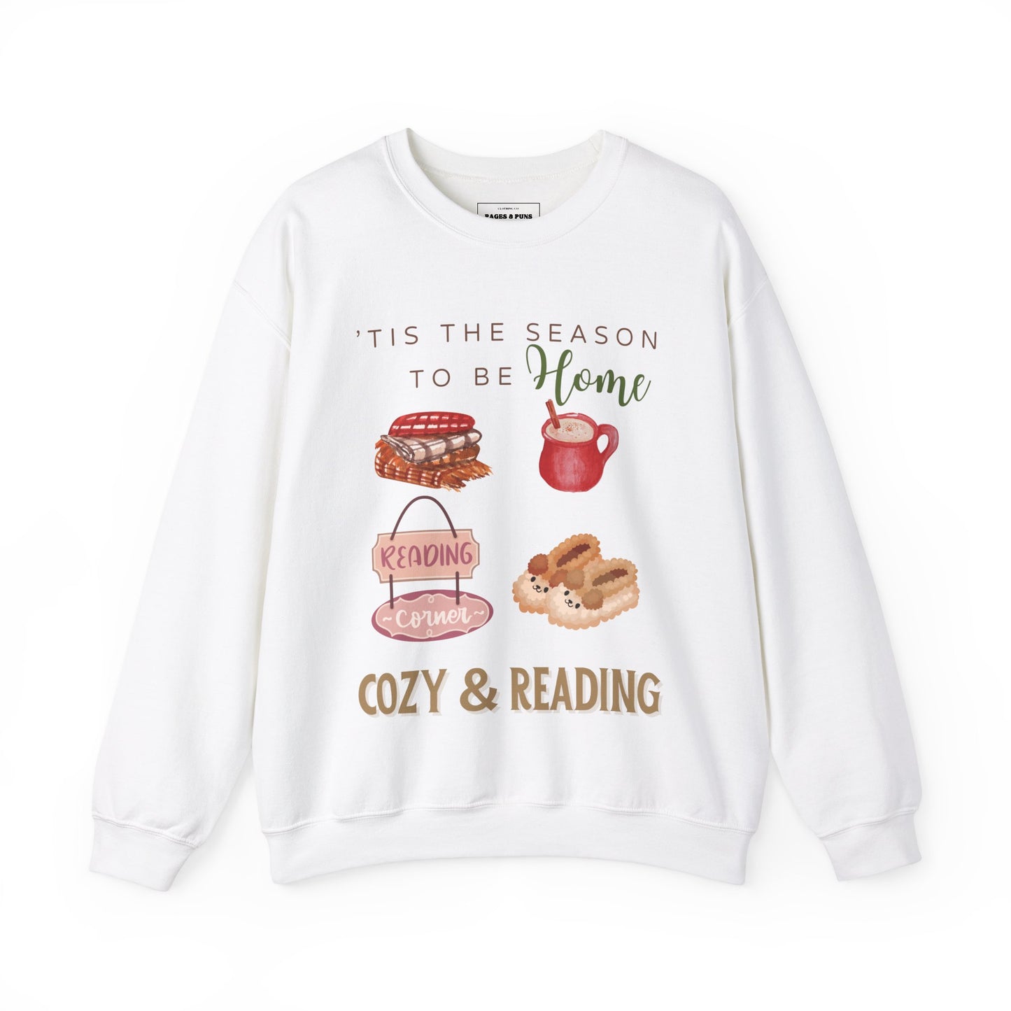 'Home, Cozy & Reading' Crewneck Sweatshirt