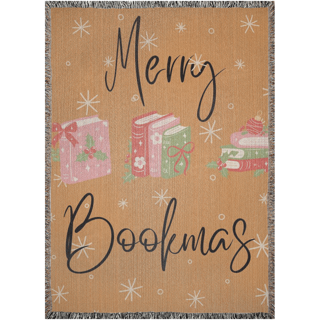 'Merry Bookmas' Woven throw.