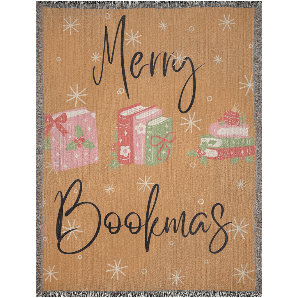 'Merry Bookmas' Woven throw.