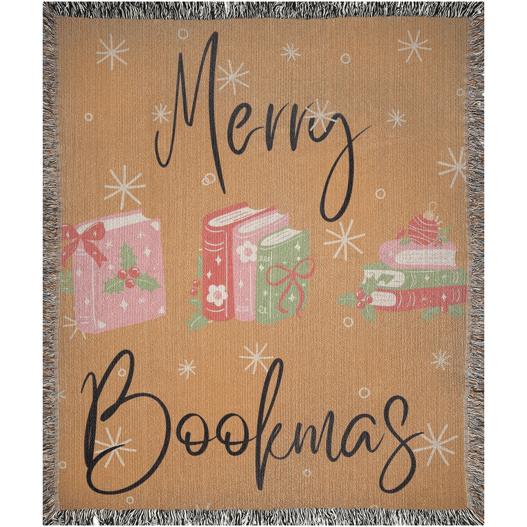 'Merry Bookmas' Woven throw.